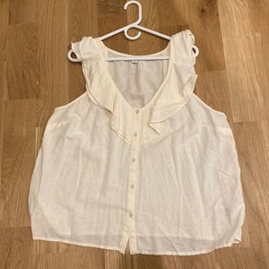 Old navy, sleeveless shirt, cream, size XL